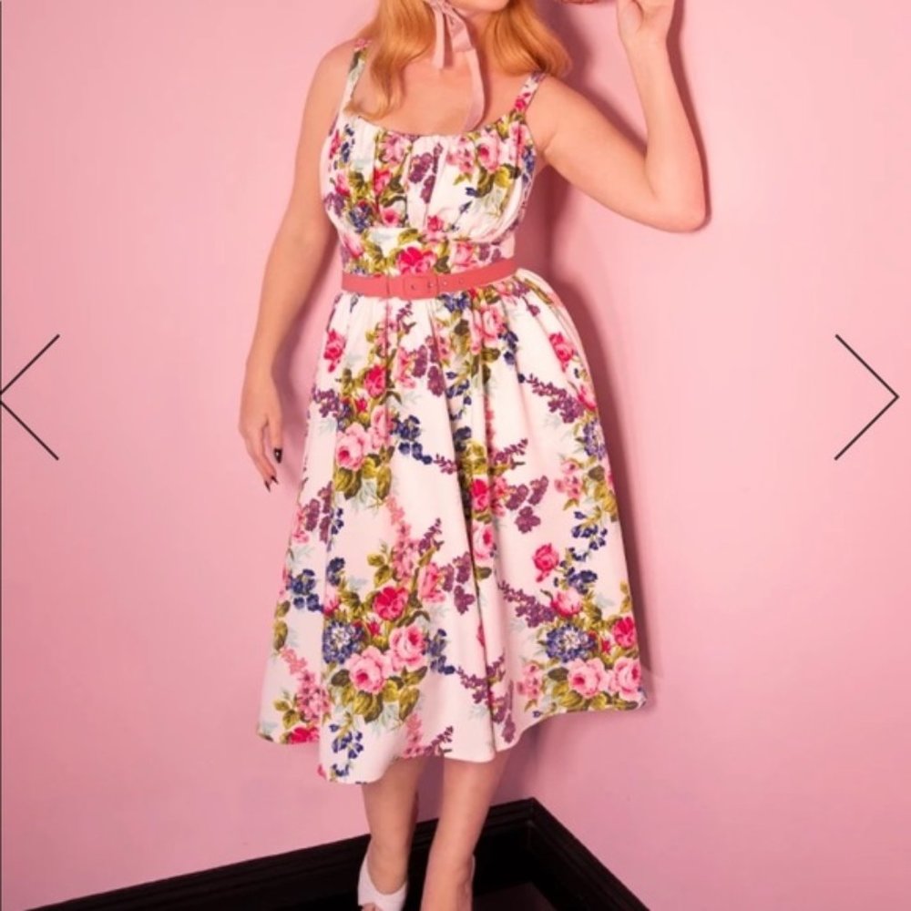 Vixen by Micheline Pitt XL Ingenue White Floral Dress